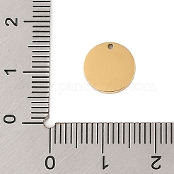 304ステンレススチールチャーム  レーザー切断  フラットラウンドのチャーム  ゴールドカラー  花  10x1mm  穴：1mm&nbsp;STAS-P377-04G-B