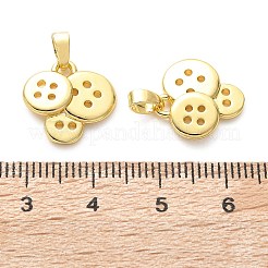 真鍮製チャーム  トリプルボタンチャーム  18KGP本金メッキ  14.5x14x3mm  穴：5x2.5mm&nbsp;KK-CBA9FD2-09G