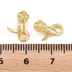真鍮製チャーム  花と葉のチャーム  18KGP本金メッキ  13x5x5mm  穴：1.8mm&nbsp;KK-Z162-22G