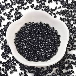 焼付塗装ガラスシードビーズ  ピーナッツ  ブラック  2~2.5x4x2mm  穴：0.8mm  約15000個/ポンド&nbsp;SEED-A033-04A