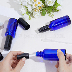 ガラス製エッセンシャルオイルの空のスプレーボトル  プラスチックふた付き  ブルー  3.7x12.2cm  容量：50ml（1.69fl.oz）&nbsp;MRMJ-GF0001-69B