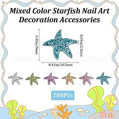 樹脂カボション  ネイルアートの装飾の付属品  ヒトデ  10.5x9x2.5mm  100pc&nbsp;DIY-CP0011-26A