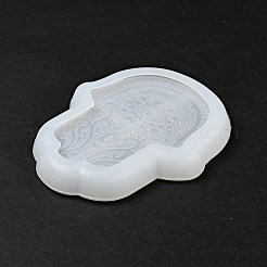 DIYハムサハンドトレイプレートシリコンモールド  貯蔵型  UVレジン用  エポキシ樹脂工芸品作り  ホワイト  154x127x9mm&nbsp;DIY-P070-E01