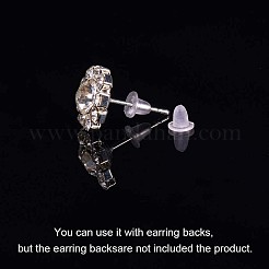 プラスチック製ピアスキャッチ  ピアスバックキャッチ  透明  4x3.5x3.5mm  穴：0.7mm&nbsp;E374Y-1