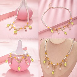 手作りランプワークビーズ  パイナップル  きいろ  13~15x12~14x12~14mm  穴：1~1.4mm&nbsp;LAMP-CJ0001-46
