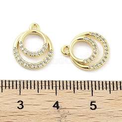 真鍮マイクロパヴェクリアキュービックジルコニアペンダント  フラットラウンド  18KGP本金メッキ  13.5x11x2mm  穴：1.2mm&nbsp;ZIRC-P120-02G