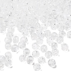 透明なアクリルビーズ  ロンデル  ホワイト  8x7x6mm  穴：2mm&nbsp;OACR-P032-10C-01