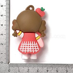 PVCプラスチックの大きなペンダント  女の子  きいろ  55x35x19mm  穴：3mm&nbsp;PVC-M003-02D