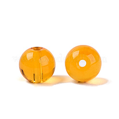 FGB透明ガラスシードビーズ  ラウンド  丸い穴  オレンジ  8~8.5mm  穴：1.4~1.6mm  約690個/ポンド&nbsp;SEED-N013-01C-06