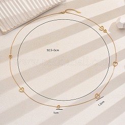 女性用ステンレススチール製ハートリンクチェーンロングネックレス  ゴールドカラー  36.42インチ（92.5cm）&nbsp;DN5562