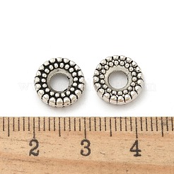 合金のスペーサービーズ  カドミウムフリー＆鉛フリー  フラットラウンド  アンティークシルバー  10x3mm  穴：2.5mm  約1010個/1000g&nbsp;TIBE-P003-17AS