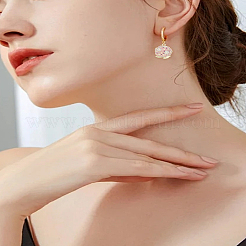 10本合金エナメルペンダント  ラベンダーチャーム  ライトゴールド  パールピンク  23x19x1mm  穴：2mm&nbsp;ENAM-LP0002-15A