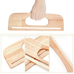 木製バッグハンドル2個  長方形  ハンドバッグ交換用アクセサリー  ナバホホワイト  29.3x9.4x0.9cm  内径：12.5x4.85センチメートルは26.6x0.65cm&nbsp;WOOD-WR0001-04B