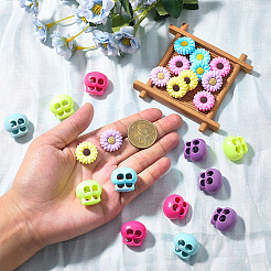 DIY ビーズ ファインディング キット  デイジーシリコンビーズを含む  プラスチックコードロック  ミックスカラー  19.5x7.5mm  穴：2mm&nbsp;DIY-SC0032-19