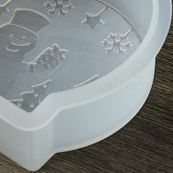 Diyのシリコーンキャンドル型  クリスマステーマの樹脂鋳造型  UVレジン用  エポキシ樹脂工芸品作り  ホワイト  78x77x26mm&nbsp;DIY-A055-02F