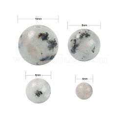 340個4サイズ天然セサミジャスパー/キウイジャスパービーズ  ラウンド  4mm / 6mm / 8mm / 10mm  穴：0.6~1mm&nbsp;G-LS0001-33