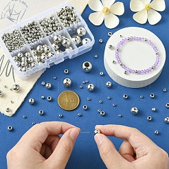 8 スタイル CCB プラスチックビーズ  DIYのジュエリーには  ラウンド  プラチナ  3~14x2.5~12 M  穴：1~7mm&nbsp;CCB-YW0001-37
