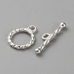 925スターリングシルバーマンテル  丸いリング  s925スタンプあり  銀  13x10x1.5mm  穴：1.8mm  バー：18x5x1.5mm&nbsp;STER-WH0002-05S-01