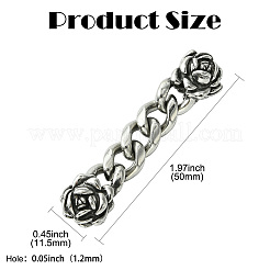 316ステンレススチールチェーンエクステンダー  アンティークシルバー  50x11.5mm  穴：1.2mm&nbsp;DIY-CJC0006-32