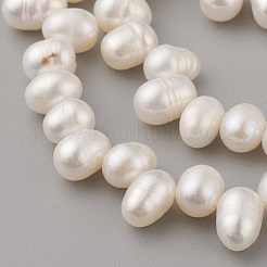 天然養殖淡水パールビーズ連売り  オーバル  古いレース  8~14x5~6mm  穴：0.5mm  約66個/連  14.1インチ（36cm）&nbsp;PEAR-G007-16