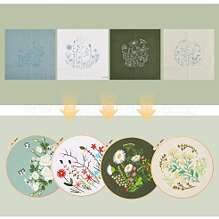 初心者向けのDIY刺繍キット  プリント生地を含む  刺繍糸と針  竹刺繍フープ  花  267~270x267~270x0.4mm&nbsp;DIY-WH20011-73A