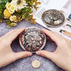合金線香バーナーカバー  蓮と半円形  赤銅鉱  79x25mm  内径：69mm&nbsp;LS-AJEW-WH0244-03R