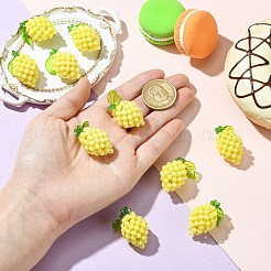 アクリルパーツ  レモンチャーム  ガラスと  きいろ  33x20.5x19mm  穴：2mm&nbsp;PALLOY-CJ00110