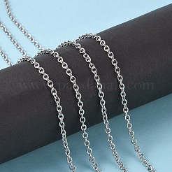 変色しにくい304ステンレススチールアズキチェーン  スプールで  溶接されていない  ステンレス鋼色  4x3x0.8mm  約32.8フィート（10m）/ロール&nbsp;CHS-R008-12