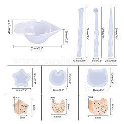 DIY製作  シリコンモールド  プラスチック移送ピペット  ラテックス指サック  金銀箔チップ  鉄ピンセットと鉄アジャスターチェーン  71.5x58x15mm&nbsp;DIY-OC0001-02