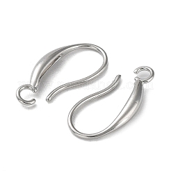 変色しにくい304ステンレススチール製ピアスフック  開ループあり  ステンレス鋼色  18.5x9.5mm  穴：2mm  ピン：0.9mm&nbsp;STAS-M323-18P