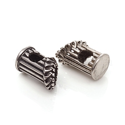 304ステンレススチールヨーロピアンビーズ  大穴ビーズ  コラム  アンティークシルバー  17x10mm  穴：5mm&nbsp;STAS-I134-24AS