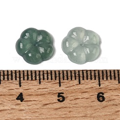 天然翡翠の彫刻ビーズ  花  10x10x2.5mm  穴：0.8mm&nbsp;G-L652-04