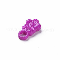 オペークアクリルパーツ  花  ミックスカラー  18x11x3.5mm  穴：4mm  約1300個/500g&nbsp;MACR-N013-057