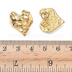 304ステンレススチールハートスタッドピアス  イオンプレーティング（ip）  18KGP本金メッキ  19.5x20mm&nbsp;EJEW-K268-62G