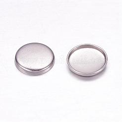 変色しにくい304ステンレススチールプレーンエッジベゼルカップ  カボションのセッティング  フラットラウンド  ステンレス鋼色  トレイ：6mm  7.7x1mm&nbsp;STAS-F117-49P