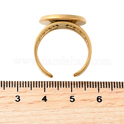 304ステンレススチールカフリング部品  パッドリングセッティングイオンプレーティング(IP)  ラウンド  ゴールドカラー  トレイ：16mm  内径：19mm&nbsp;X-STAS-V012-01D-G