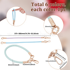 PUレザー携帯ストラップ 6色 6個  合金クラスプ付  ミックスカラー  385x8mm  1pc /カラー&nbsp;DIY-SC0028-55