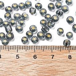 Fgb 6/0グレードAラウンドガラスシードビーズ  銀並ぶ  グレー  6/0  4x3mm  穴：1mm  約4500個/ポンド&nbsp;SEED-Q007-4mm-F56
