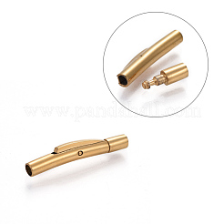 304ステンレススチール製バヨネット留め具  チューブ  ゴールドカラー  22.5x3mm  穴：2mm&nbsp;STAS-E473-01B-G