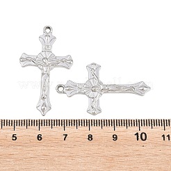 イースター 304 ステンレス ペンダント  イエスのチャームと十字架  ステンレス鋼色  38.5x22x2.5mm  穴：1.8mm&nbsp;STAS-L317-04P