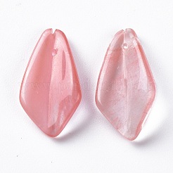 チェリークォーツガラスペンダント  菱形  21x11x4mm  穴：0.8mm&nbsp;G-F697-B05
