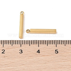 イオンプレーティング（IP）304ステンレスペンダント  直方体/棒状のチャーム  18KGP本金メッキ  17.5x2.5x2mm  穴：1.4mm&nbsp;X-STAS-G336-03A-G