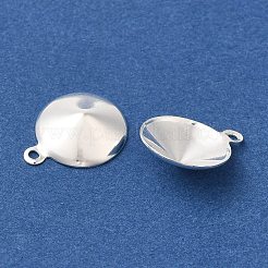 イオンプレーティング（IP）304ステンレススチールペンダント、尖ったバックラインストーンセッティング  コーン  洗練された  銀  9.5mmのラインストーンに適する  13x10.5x3mm  穴：1mm&nbsp;STAS-U025-05C-S