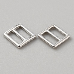 合金スライダーバックル  調節可能なバックルファスナー  人形の服作りに  正方形  プラチナ  7x7x1mm&nbsp;DIY-WH0419-29P