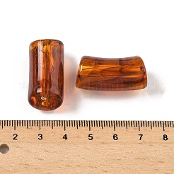 アクリル天然石風ビーズ  カーブチューブ  ツートン  シエナ  29x14x14.5mm  穴：2.5mm  約111個/500g&nbsp;MACR-K359-66H