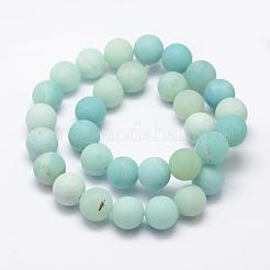天然石アマゾナイトビーズ連売り  艶消し  ラウンド  12mm  穴：1mm  約32個/連  15.1インチ&nbsp;G-K209-03A-12mm