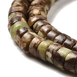合成蛇紋石ビーズ連売り  染め  ディスク  ヒシビーズ  6x3mm  穴：1mm  約120個/連  16.06インチ（40.8cm）&nbsp;G-F765-O01-02