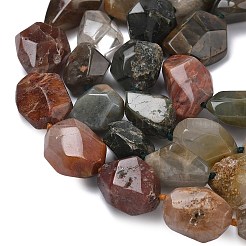 天然グリーンロドライトクォーツビーズ連売り  ナゲット  多面カット  15~36x17~20x11~18mm  穴：1~1.2mm  約15~21個/連  16.14~16.54''（41~42センチメートル）&nbsp;G-L650-N01-01