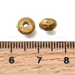 304ステンレススチールビーズ  イオンプレーティング（ip）  ロンデル  18KGP本金メッキ  7x4mm  穴：2mm&nbsp;STAS-L315-063G-G
