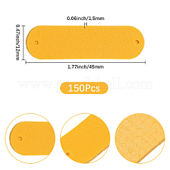 手作りPUレザーオーバルブラック衣類ラベル150枚  ゴールド  45x12x1.5mm  穴：1.6mm&nbsp;AJEW-CY0001-52